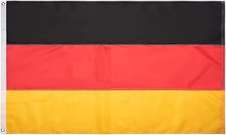 FLAGBURG Deutschland Flagge 90 x 150 cm ,Deutsche Fahne mit Genähten Streifen(Nicht Gedruckt),Wetterfeste Nationalflagge mit Messingösen, Lebendige Farbe und UV-beständig für Außenbereich