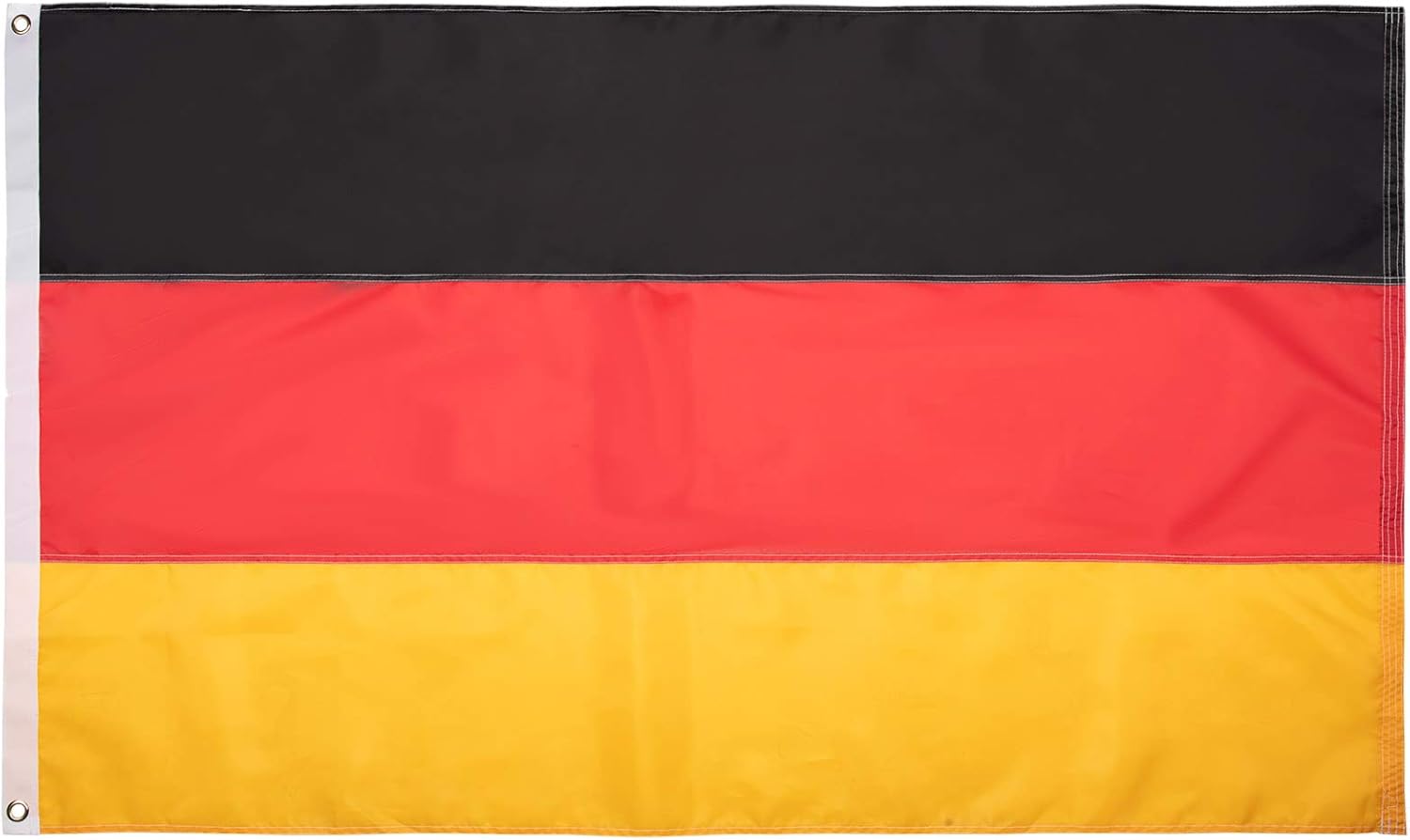 FLAGBURG Deutschland Flagge 90 x 150 cm ,Deutsche Fahne mit Genähten Streifen(Nicht Gedruckt),Wetterfeste Nationalflagge mit Messingösen, Lebendige Farbe und UV-beständig für Außenbereich