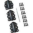 QCAA Door Spring Hinges, 2-3/4", Each Set Including 2 PCS Self Closing and 1 PC Adjustable Self Closing Door Hinge, Black, 1 Set, Made in Taiwan