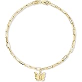 DEVATA 14K Solid Gold – Chain Bracelet for Women – Heart, Clover, Infinity, Mariner, Butterfly, Daisy, Cable Link