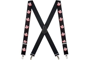 Suspender Store Canadian Maple Leaf Suspenders - 1.5" Wide With Nickel Finger Clips - 3 Sizes!