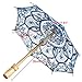 Peachshop Lace Embroidered Parasol Umbrella for Bridal Wedding Party Cosplay (White)