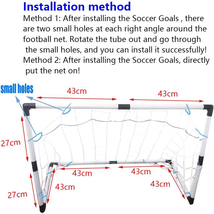 Dmorun Portable Pop up Easy Fold-Up Soccer Goals Set of 2 with Pump Football, Kids Practice Soccer Target net for Backyard Park or Training Soccer Goal : Sports & Outdoors