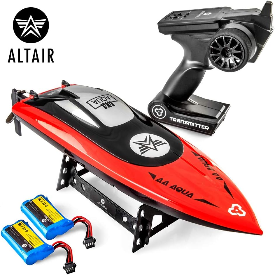 Altair Aqua [Ultra Fast Pro Caliber] RC Boat for Pools or Lakes, Adults & Kids - FREE PRIORITY SHIPPING - CSP Child Safe Remote Control Boat, Self Righting, 2 Batteries, 30 km/h, (Lincoln, NE Company)