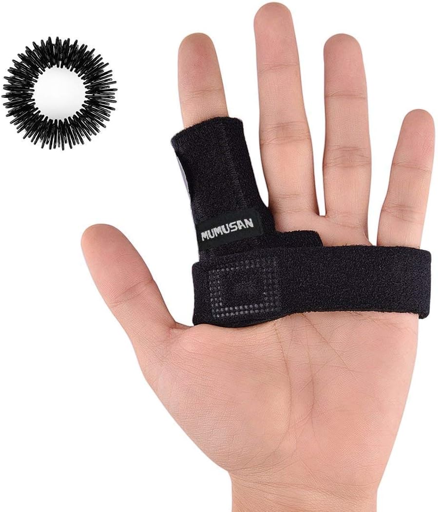 MUMUSAN Finger Extension Splint for Trigger Finger, Acupressure Massage Rings, Pain Relief from Stenosing Tenosynovitis, Finger splints Braces for Arthritis, Wounds, Malleable Metallic Hand Splint fi: Health & Personal Care