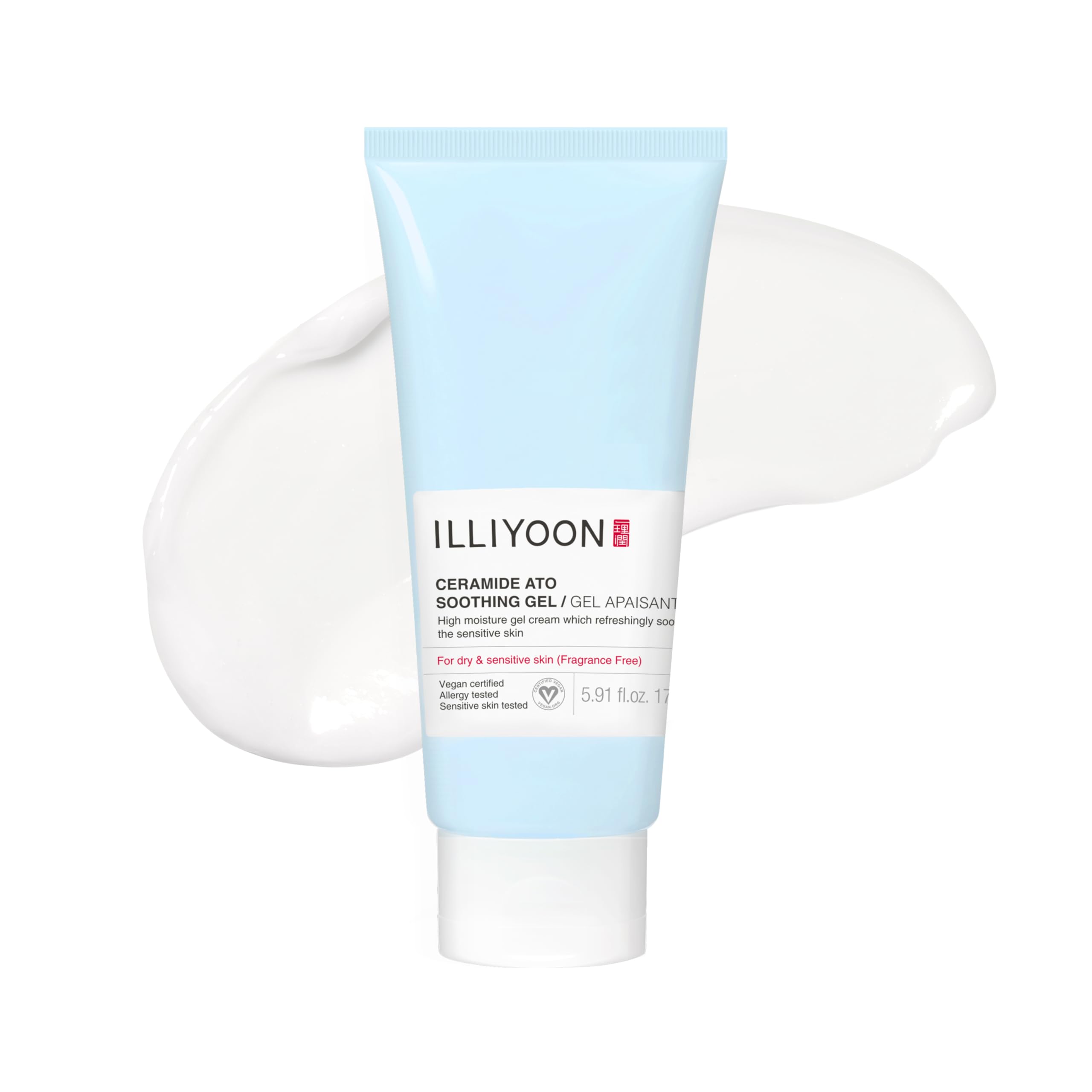 Illiyoon Ceramide Ato Soothing Gel - Vegan Facial Moisturizer for All Skin types, 5.9 Fl Oz (175ml)
