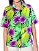 La Leela Hawaiian Shirt Beach Blouses Top Women Tank Casual Aloha Boho Holiday Button Up