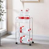 Multibao 3 Tier Acrylic Rolling Storage Cart on Wheels 40x28.5x69.7cm view 5