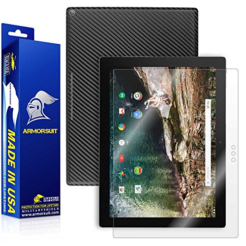 ArmorSuit MilitaryShield - Google Pixel C Screen Protector + Black Carbon Fiber Full Body Skin Protector Anti-Bubble Shield w/ Lifetime Replacements