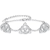 Palpitate Irish Bracelet Celtic Knot Bracelet 925 Sterling Silver Good Luck Irish Gifts Celtic Jewelry for Women Wife Mom Her