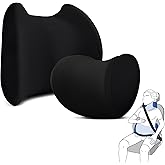 Peaceful Parenting Lumbar & Neck Support Pillow Kit - Black - Back & Neck Support Pillow for Car & Office Chair - Memory Foam Pillow - Ergonomic Pillow for Neck & Back Pain
