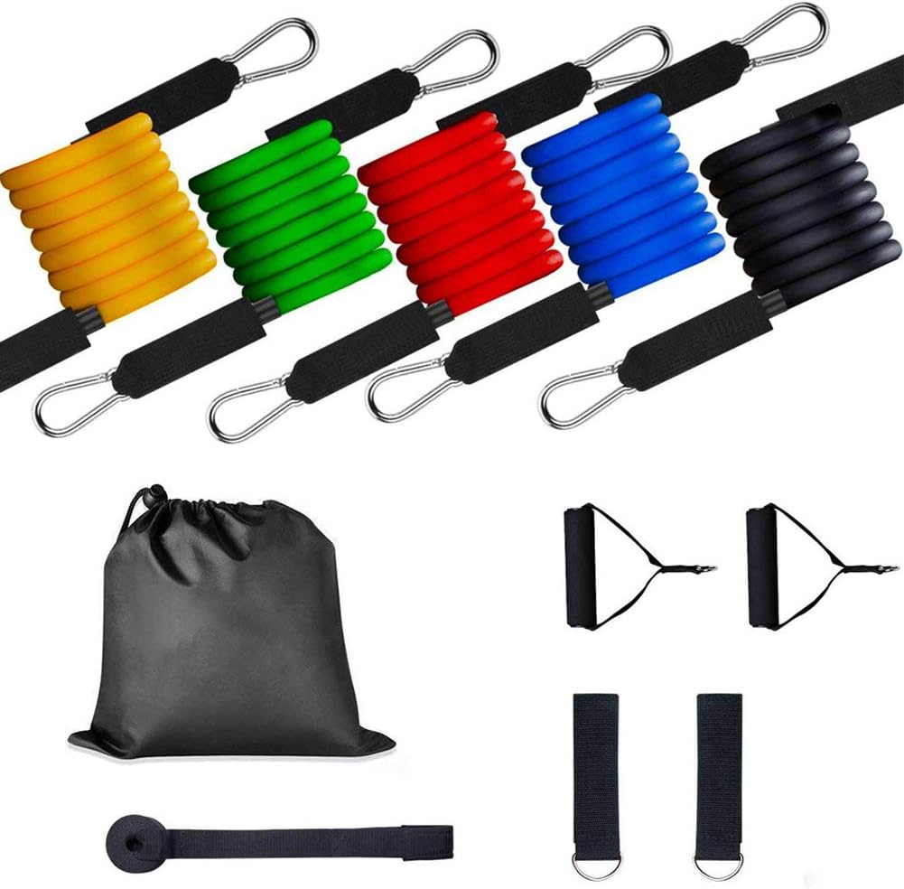 Rovive Resistance Bands Set, Stackable up to 100 lbs Workout Resistance Tubes for Exercise Stretch Fitness Home Gym