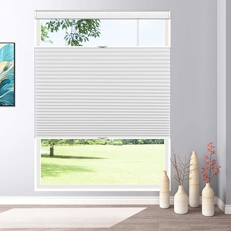 Amazon Com Keego Blackout Window Blinds Top Down Bottom Up Cordless Cellular Shades 46 W X 48 H White Honeycomb Blinds For Bathroon Kitchen Windows Doors Home Kitchen