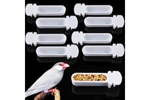 9 Pack Small Bird Plastic Food Cup Convenient Hanging Food Feeder Box for Canary Finch Small Size Bird