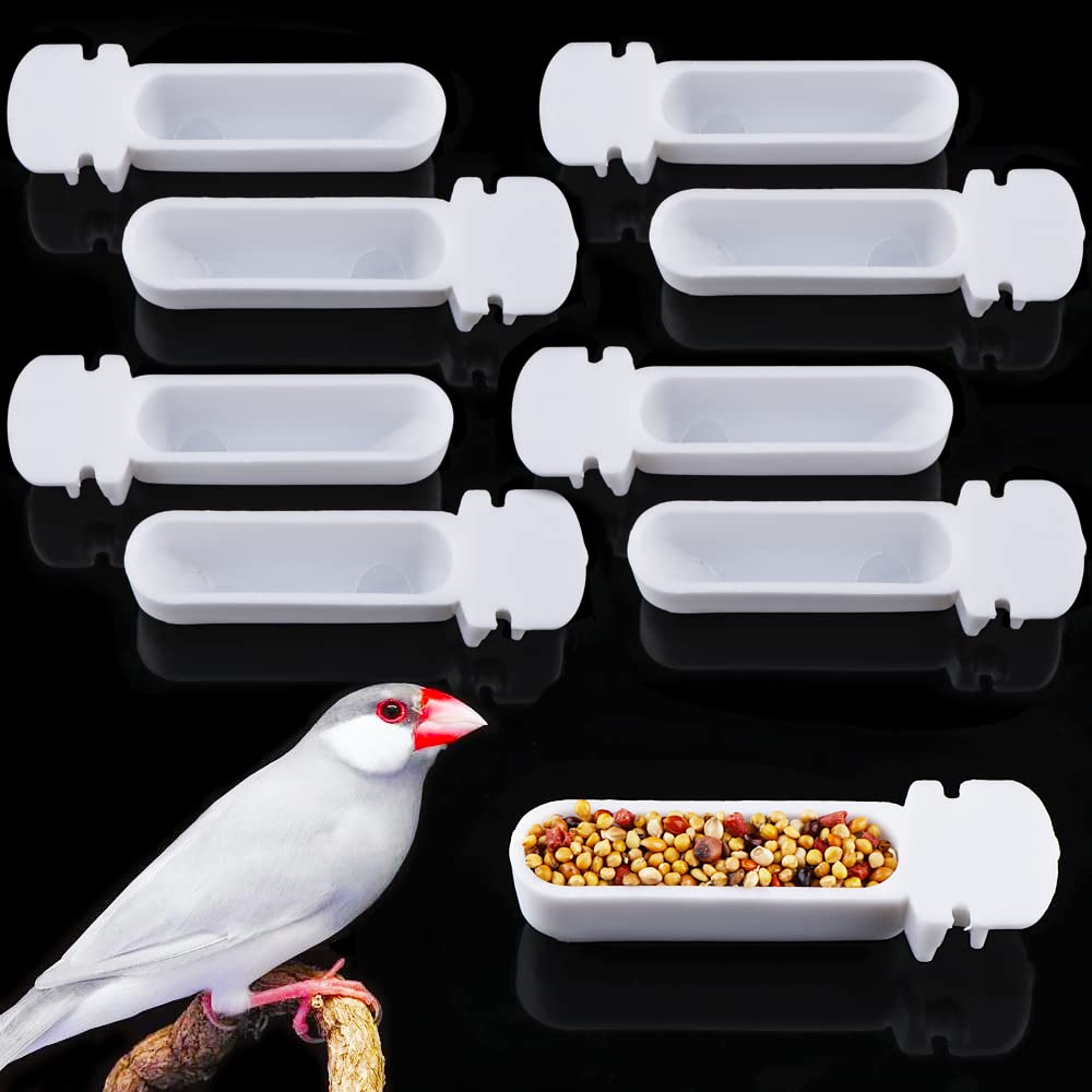Photo 1 of 9 Pack Small Bird Plastic Food Cup Convenient Hanging Food Feeder Box for Canary Finch Small Size Bird