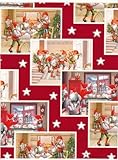 Christmas Wrapping Paper - Santa Tomtar Scenes