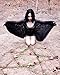 iHeartRaves Black Sheer Mesh Zip-Up Dark Angel Romper with Wings (Small)