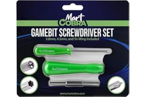 Mart Cobra Gamebit Screwdriver 3.8mm 4.5mm & Tri-Wing Screwdriver Gameboy Screwdriver Set Compatible Super Nintendo 64 SNES NES Tools N64 Gamecube Sega Genesis Game Cartridge Security Bit Screw Driver
