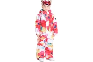 GSOU SNOW Ski Suit Kids Snowsuit One Piece Boys Girls Snowboard Suit Ski Jumpsuits Coveralls Waterproof Windproof