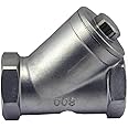 Duda Diesel Yfilter050 1/2" Inline Y Filter Fitting 200 Micron 80 Mesh 304 Stainless Steel Strainer, 0" ID