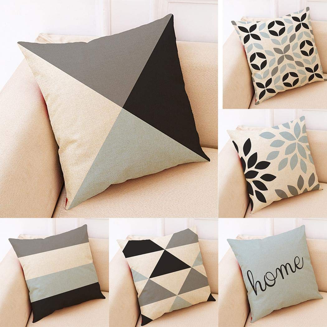 Pinsparkle Household Car Cotton Linen Fashion Pillowcase Cushion Case Pillowcases