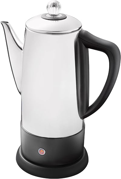 Quest 1.8L Electric Coffee Percolator 12 Cups Stainless Steel 1100W 30-45 Min