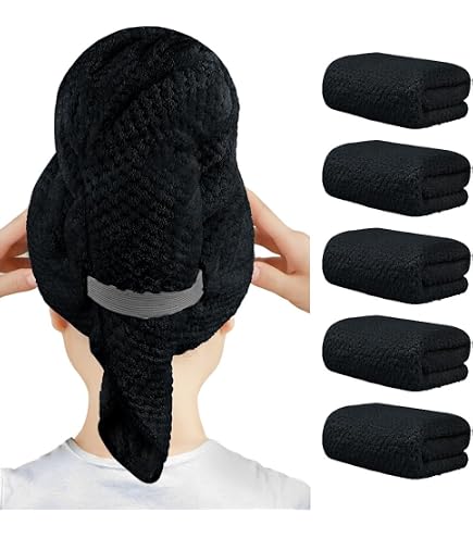 Bonnets De Séchage En Polaire Absorbants – Lot De 3 Avec Design Chat – Séchez Vos Cheveux Naturellement Sans Frisottis