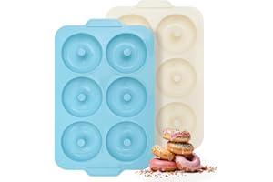 Toeusog Nonstick Silicone Donut Pan: 3.5 Inch Large Donut Mold with Metal Frame - Bagel Doughnut Pan for Baking Gluten Free G