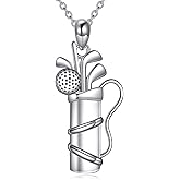 YAFEINI Golf Gifts for Women 925 Sterling Silver Golf Club and Ball Pendant Necklace Golf Jewelry for Golf Lovers