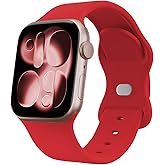 WSV Sport Bands Compatible with Apple Watch 38mm 40mm 41mm 42mm 44mm 45mm 46mm 49mm for Women Men,Soft Silicone Waterproof Strap for iWatch Series 10 9 8 7 6 5 4 3 2 1 SE Ultra