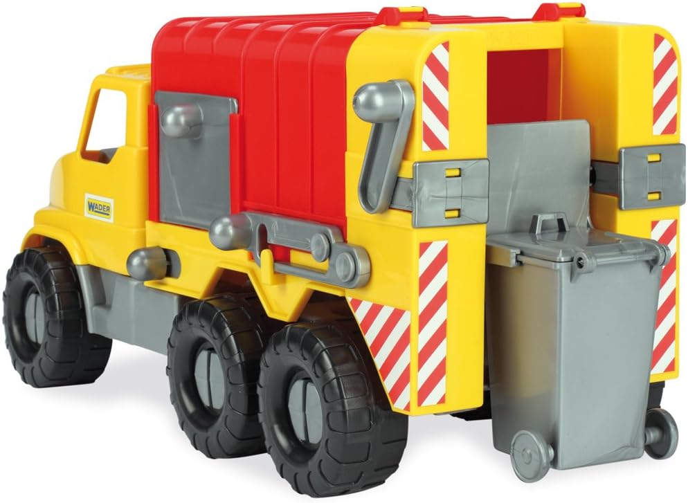 Wader Garbage Truck with Removable Tonne, Weatherproof and Stable, Made in EU 46 cm Toy Truck Toy Car Vehicle of Sand Beach Toy