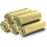 DZTZ 5 Rolls Small Trash Garbage Bags,4 Gallon 100 Counts (Golden) | Strong Thin Material Disposable Kitchen Garbage Bags,Durable Plastic Trash Bags for Office Home Bedroom Garden Waste Bin