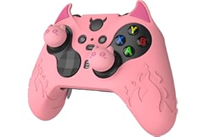 PlayVital Cute Demon Silicone Case Cover for Xbox Elite Wireless Controller Series 2, Kawaii Anti-Slip Shockproof Controller Skin Grip for Xbox Elite Series 2 Core with Thumb Grip Caps - Pink