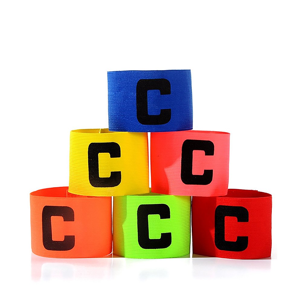 Wrzbest Captain's Armband Soccer Football Rugby Captain Armbands for Youth and Adult,Anti-drop Design - Pack of 6 Colors