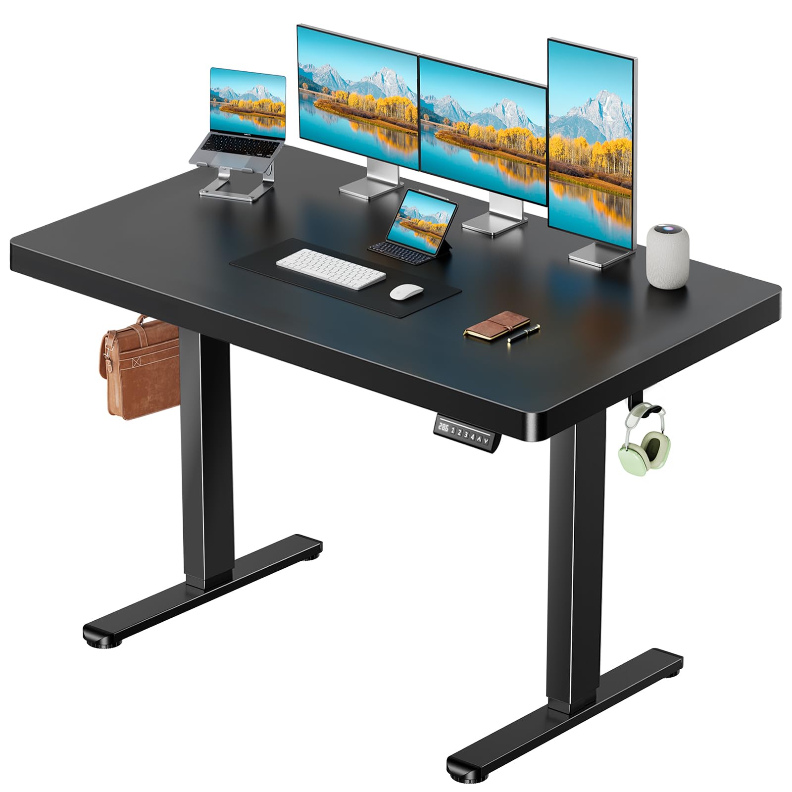 Photo 1 of **MISSING PARTS - Missing the table top**
Marsail 63 x 30 Electric Standing Desk with One-Piece Desktop, Sit Stand Desk with Thickened Tabletop, Height Adjustable Stand Up Desk with Cable Management for Home Office(Frame+Desktop, 2 Packages)