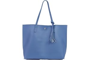 Nodykka Women Tote Bags Top Handle Satchel Handbags PU Faux Leather Tote Bag with Tassel Shoulder Purse