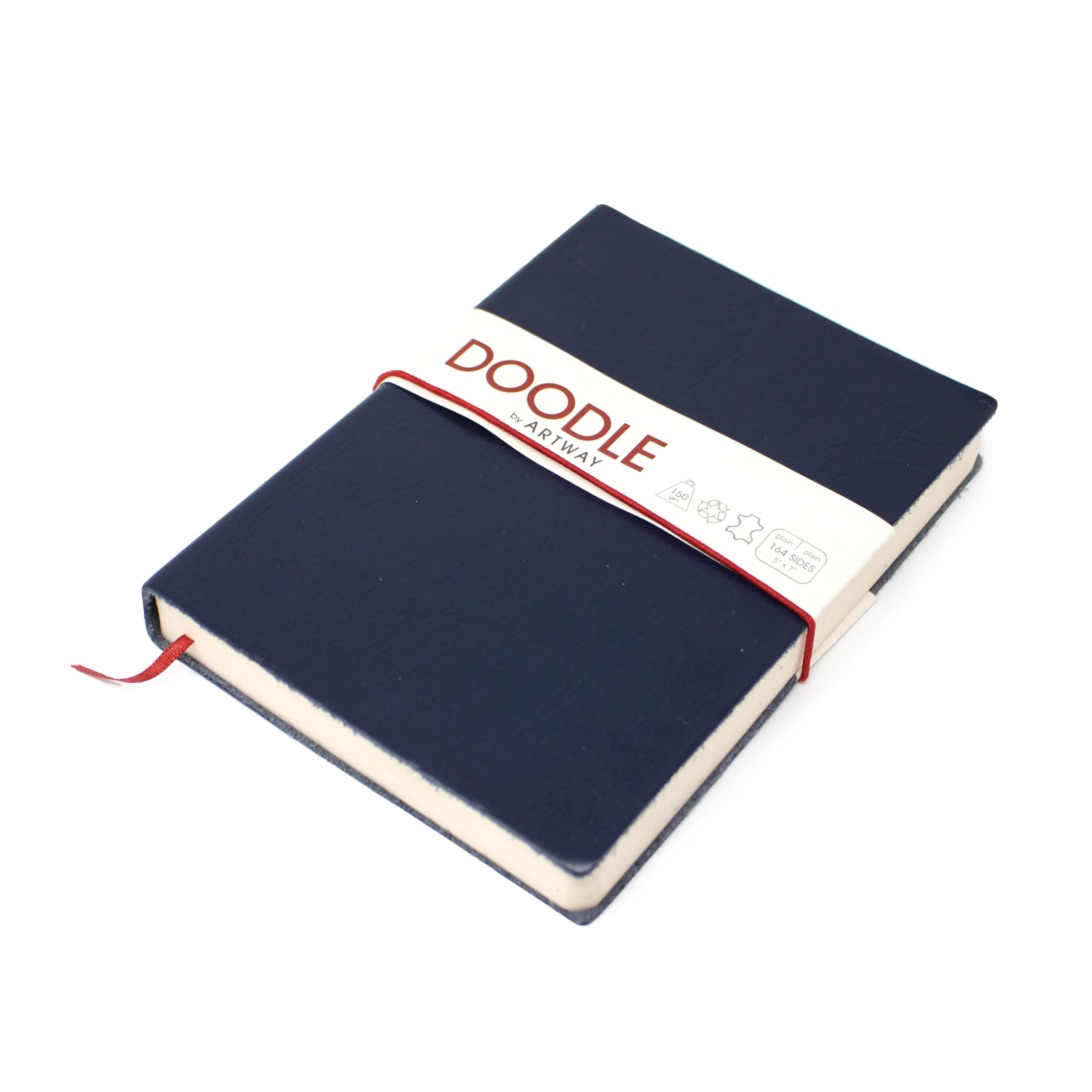 Artway Indigo Doodle – Navy Blue Leather Sketchbook/Notebook – 175mm x 125mm - 164 Sides/82 Pages of 150gsm Cartridge Paper