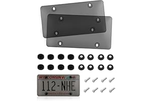 2-Pack Glossy Black License Plate Cover, High-Gloss Finish Anti-Theft License Plate Frame with Security Screws, Full Coverage