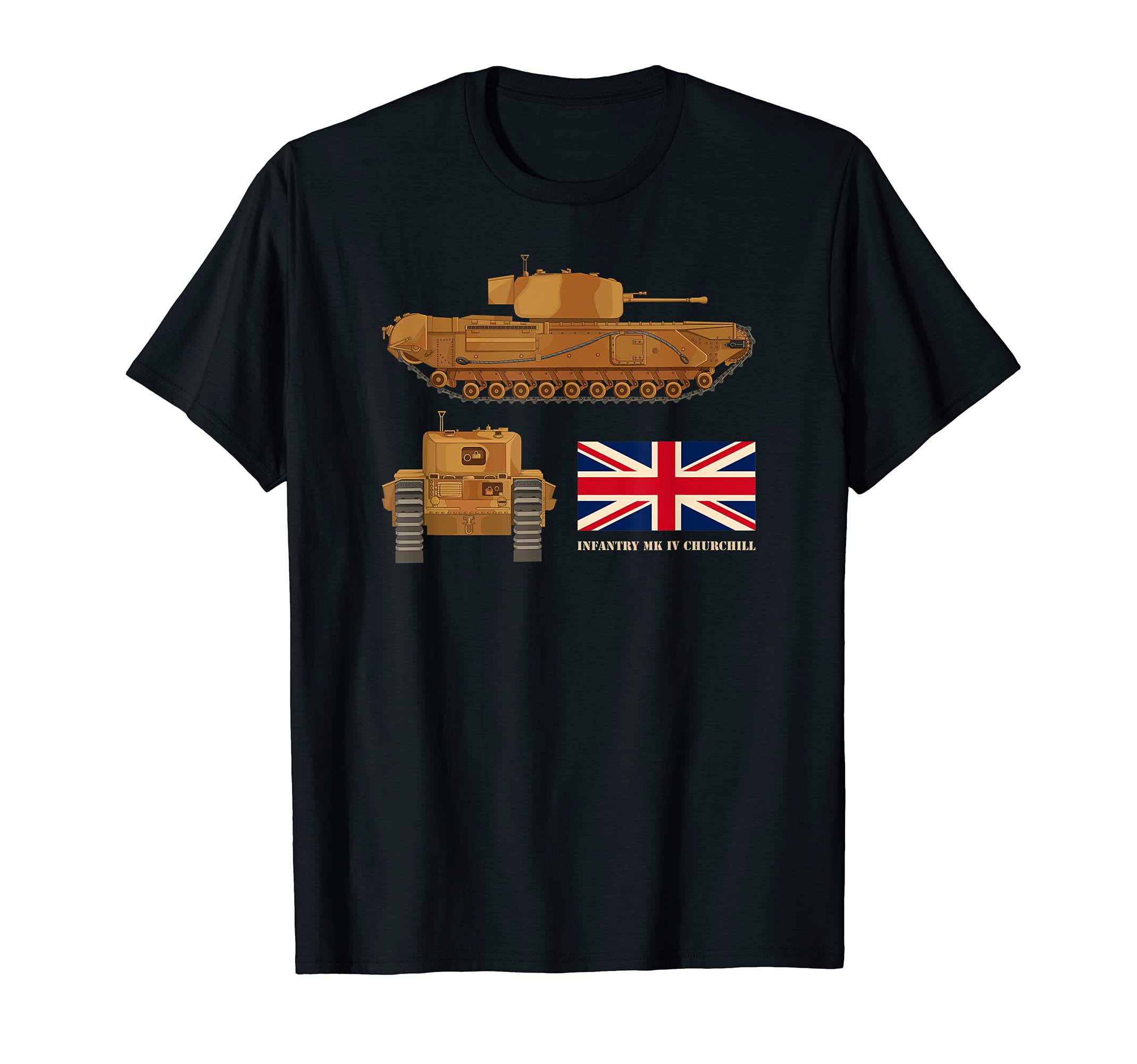 Churchill Infantry Tank Mark IV WW2 British Tanks Flag T-Shirt