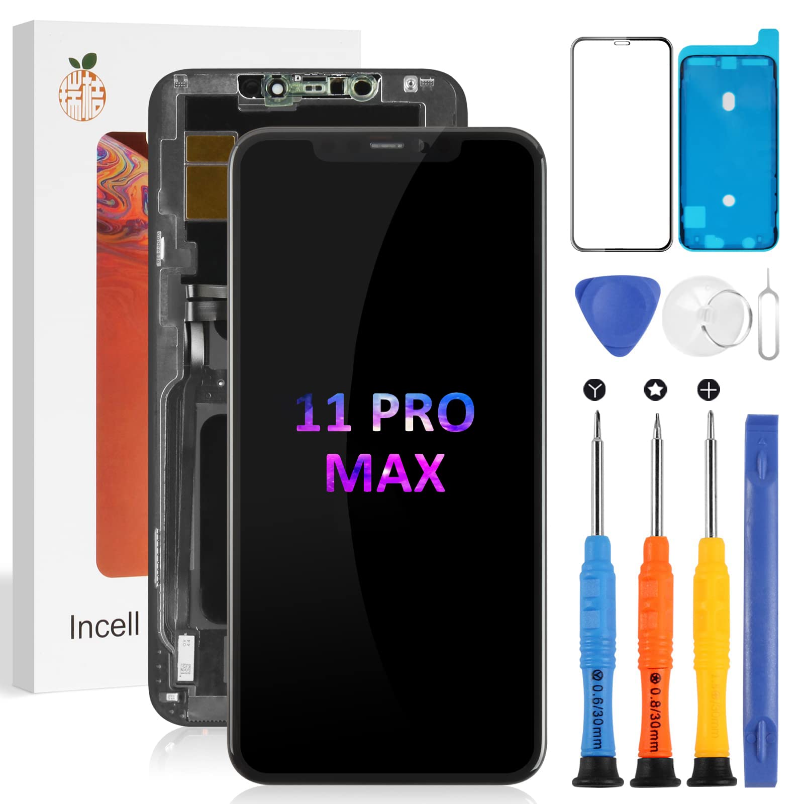 For iPhone 11 Pro Max Screen Replacement For iPhone 11 Pro Max LCD Replacement Screen 11 Pro Max Digitizer Display Touch Sensor Assembly Accessories Kits A2218, A2161, A2220 (Incell,Black)
