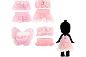 CKONXE 4 Sets Doll Clothes Compatible with Sonny Angel, Mini Doll Clothing for 3 Inch Collectible Dolls Cute Accessories Outfits Includes Tops and Skirts for Display and Decoration, Pink