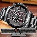 Mens Watches,Elegant Business Style Casual Sport Wrist Watch with Calendar Multifunctional Stainless Steel Chronograph Watch (AllBlack)