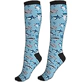 aipoase Compression Socks Knee High Circulation Support Socks For Women Men Athletic Running Hiking Cycling