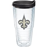 Tervis Made in USA Double Walled NFL New Orleans Saints Insulated Tumbler Cup Keeps Drinks Cold & Hot, 24oz, Primary Logo