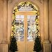 YUNLIGHTS 16.4Ft Garland with Lights 120 LEDs Christmas Garland DIY Lighted Garland Christmas Decoration for Fireplace Door Table Stair 8 Modes Christmas Greenery Garland
