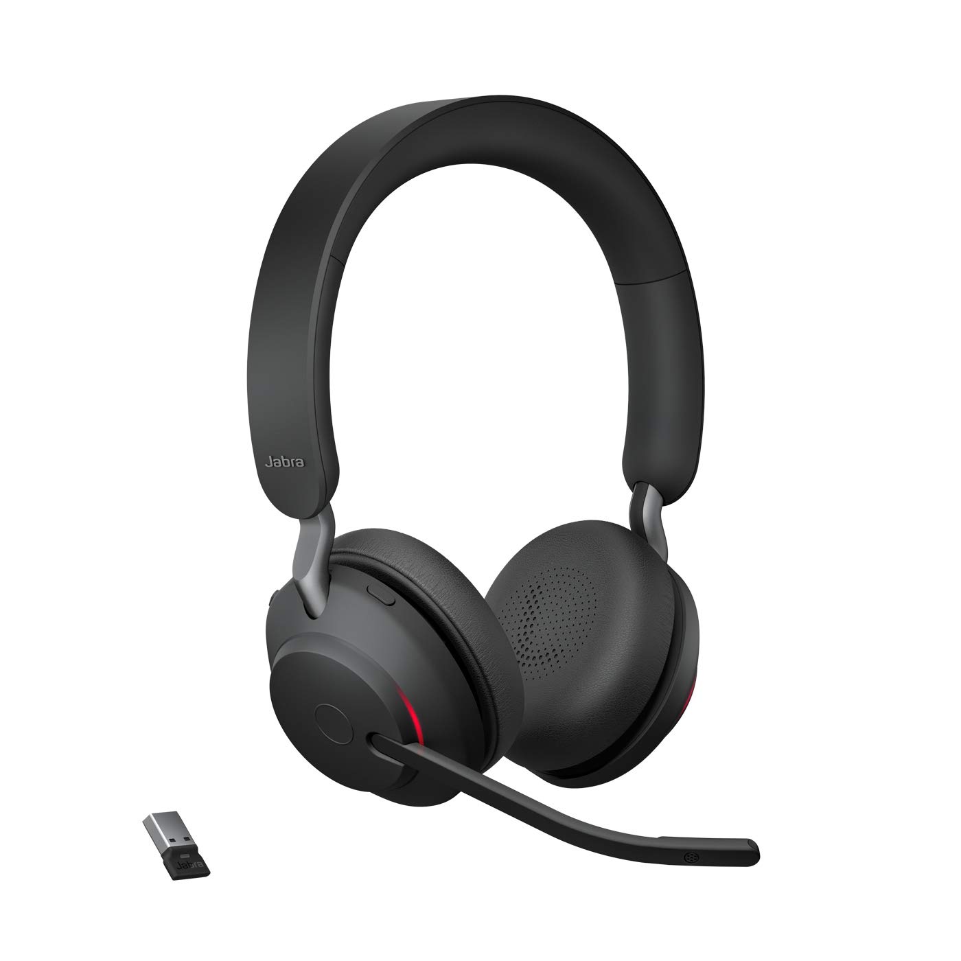 Jabra Evolve2 65 Wireless PC Headset – Noise Cancelling UC Certified Stereo Headphones With Long-Lasting Battery – USB-A Bluetooth Adapter – Black — image 1