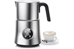 PSIIDAN Milk Frother and Steamer,Warm and Cold Foam Frother with 4 in 1 Function, 304 Stainless Steel Jug, 17.6oz/500ml and BPA Free