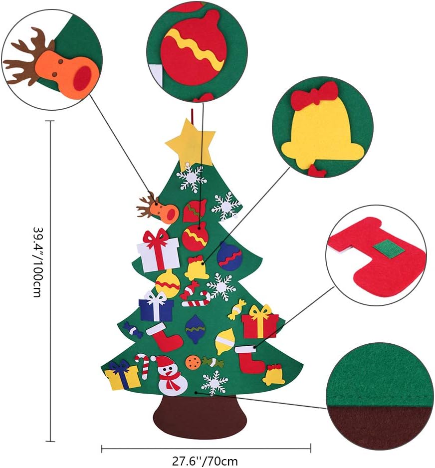 Amazon Shirylzee Diyクリスマスツリー クリスマス クリスマス雰囲気作り 壁掛け 飾り 28個入りセット 知育おもちゃ 学園祭 文化祭 仮装大会 手作り 取り外し可能 デコレーション 子供 プレゼント クリスマス飾り Merrychristmas 100 70cm クリスマスツリー おもちゃ