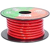 Pyramid RPR825 8 Gauge Power Wire 25 feet OFC (Clear Red)