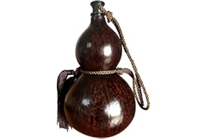 Gourd Bottle 500ml Chinese Gourd Water Bottle Leakproof 7.5-9.1" Drinking with Roped Cap & Tassel Portable Natural for Water,